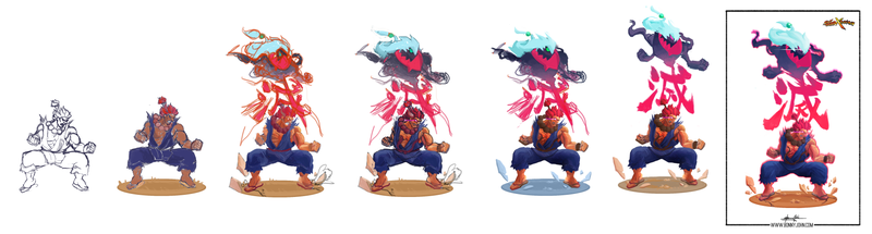 Illustration for article titled SF x PKMN Mini Art Series Finale! Akuma x _______ ?!